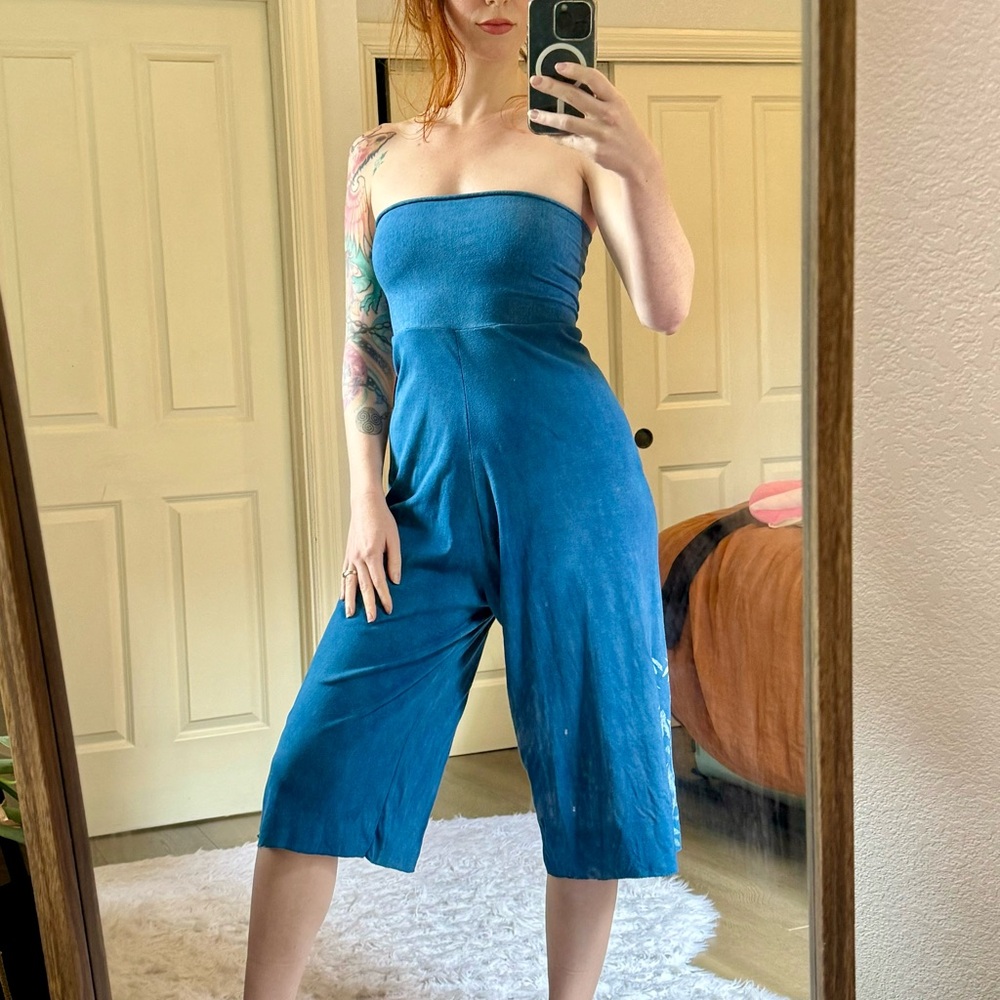 Wild Harvest Studio Indigo-Dyed Strapless Jumpsuit